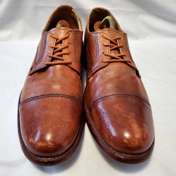 Bed Stu Distressed Brown Leather Cap Toe Oxfords Men’s Sz 8 - Picture 2 of 8
